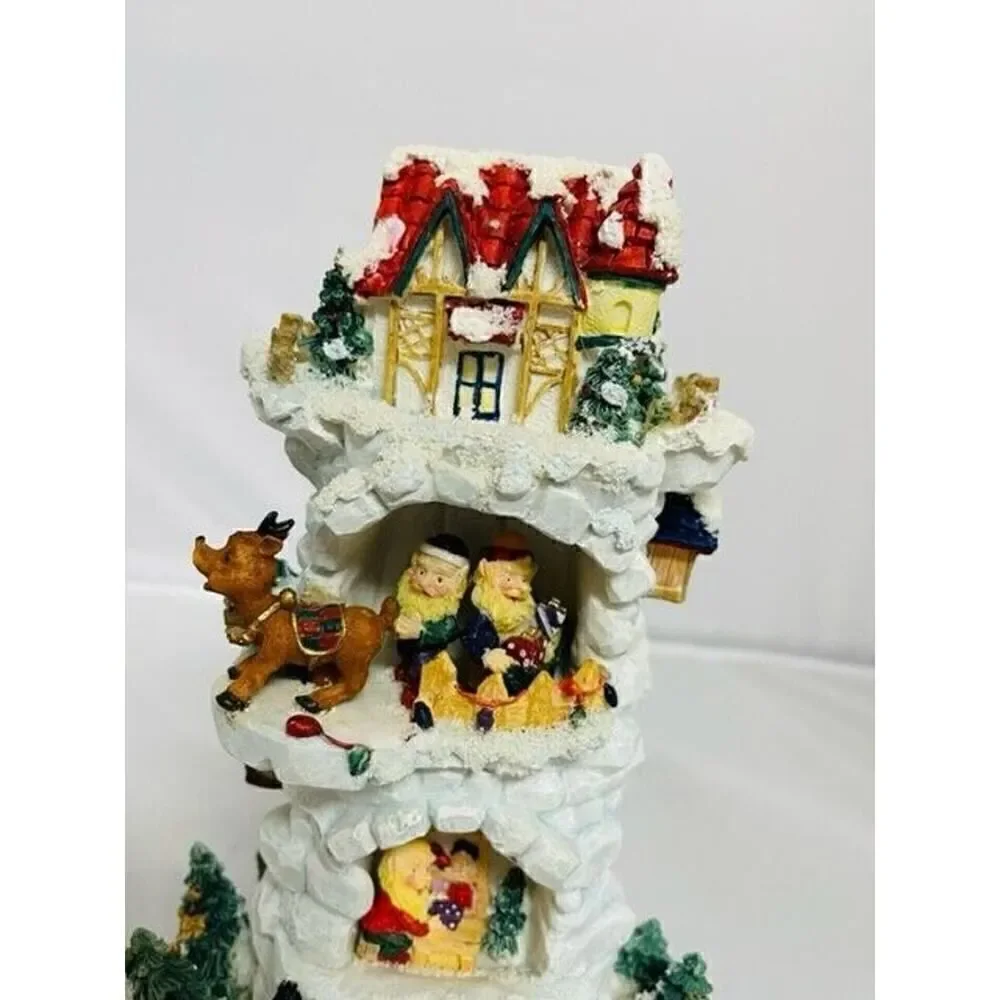 Musical Reindeer Fught Tower Santa Claus Christmas TL Toys 1997 Clap Activated
